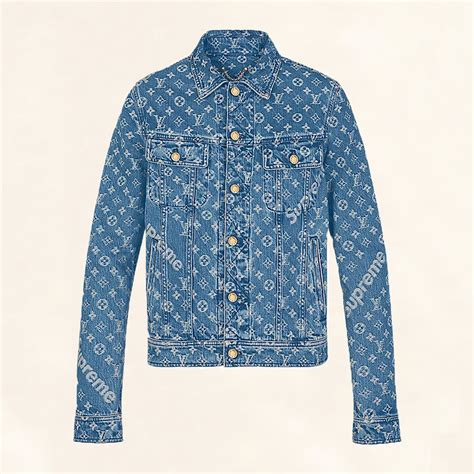 louis vuitton supreme denim jacket|supreme louis vuitton jeans jacket.